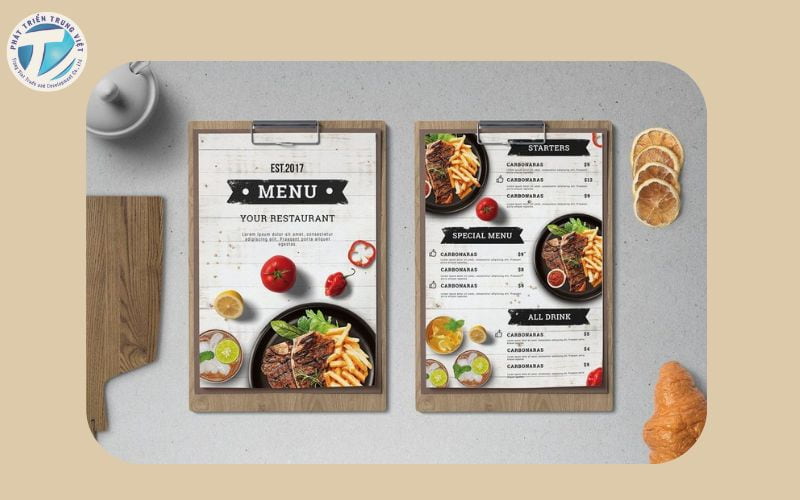 Giá in menu cũng phụ thuộc vào số lượng menu bạn in 